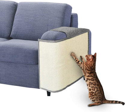 Cat Scratch Couch Protector, Cat Scratch Mat, Cat Scratching Pad with Natural Sisal for Furniture Protection from Cats, Scratcher Mat Cover for Couch Chair Sofa Guards - Dark Gray Left